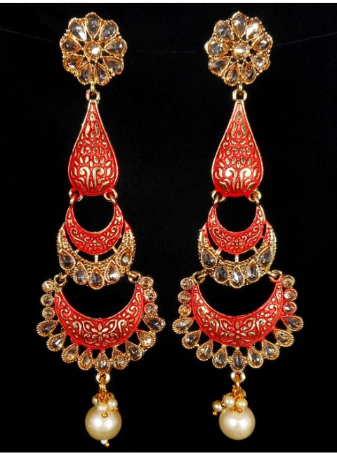 Reverse Ad Earrings With Meenakari Work